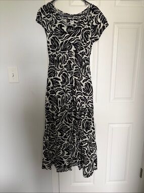 Nicole Miller Black and White Floral Maxi Dress